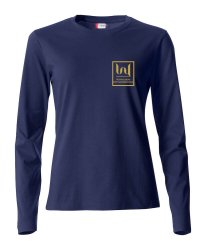Långärmad T-shirt med bröstlogga Dam