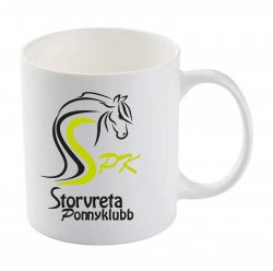 Vit mugg 330 ml Storvreta PK logga