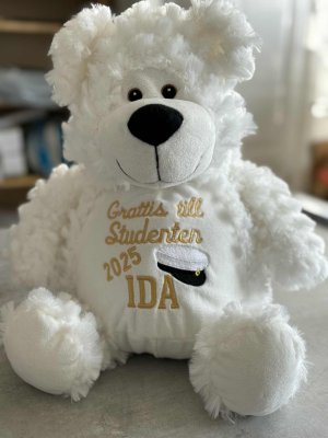 Zoom bild av Studentnalle med Grattis till Studenten