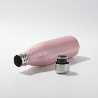 Zoom bild av Vattenflaska Rosa halo glitter