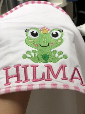 Zoom bild av Baby handduk med luva rosa