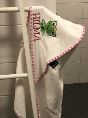 Zoom bild av Baby handduk med luva rosa