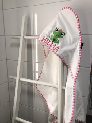 Zoom bild av Baby handduk med luva rosa