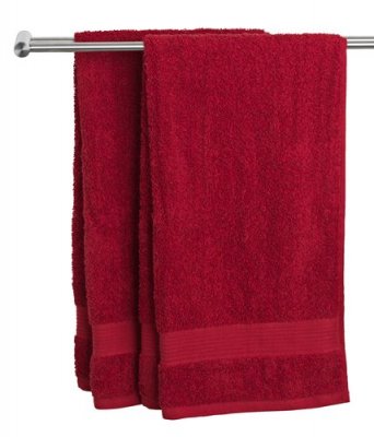 Zoom bild av Frotte, Frotté, brodyr, handdukar, gäst, bad, red, röd