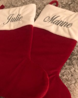 Zoom bild av Julstrumpa,personlig julstrumpa,julstrumpa med brodyr,juldekoration,Julstrumpor