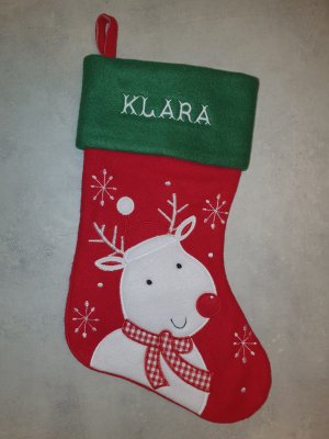 Zoom bild av Julstrumpa,personlig julstrumpa,julstrumpa med brodyr,juldekoration